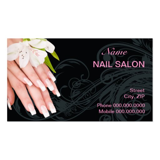 Nail Salon Business Card Business Card (front side)