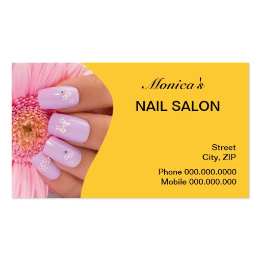Nail Salon Business Card - choose your color (front side)