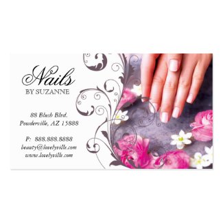 Nail Salon Business Card Pink Taupe