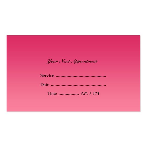 Nail Salon Business Card with Appointment (back side)