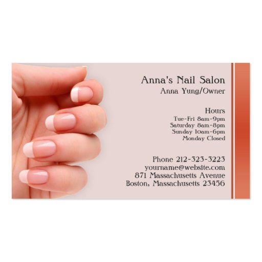 Nail Salon Business Card w/Appointment Zazzle