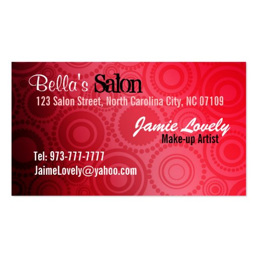 Nail Salon business cards (back side)