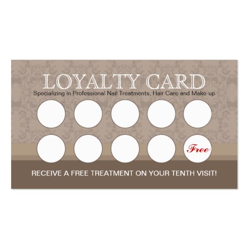 Nail Salon Loyalty Cards Business Card Templates