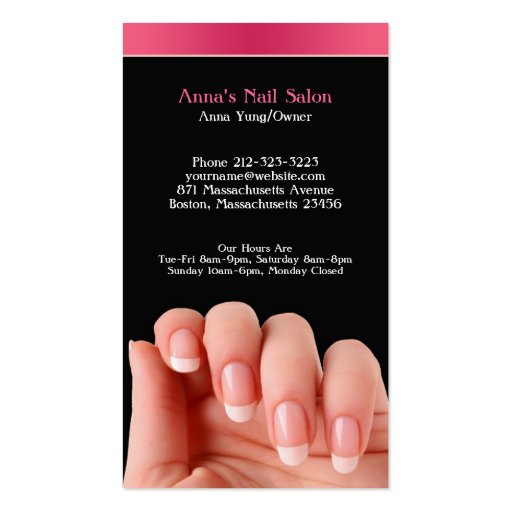 Nail Salon w/Appointment Business Card (front side)