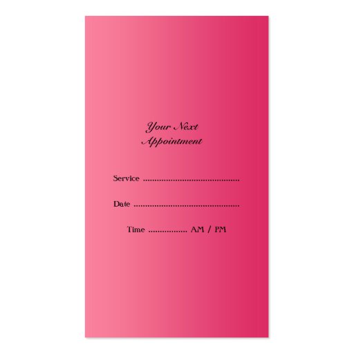 Nail Salon w/Appointment Business Card (back side)