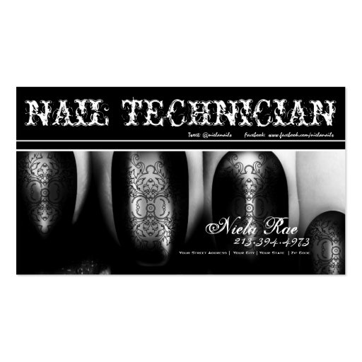 Nail Technician/Artist/Manicurist Business Card(2) (front side)