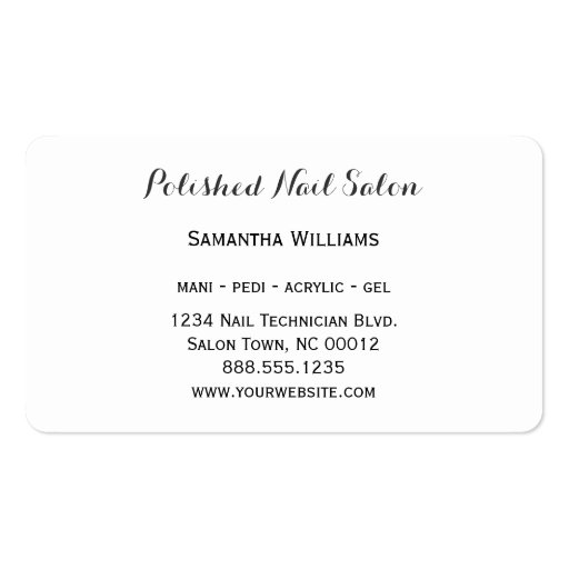 Nail Technician Business Card French Tip (back side)