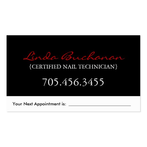 Nail Technician ~ Business Card Template (back side)
