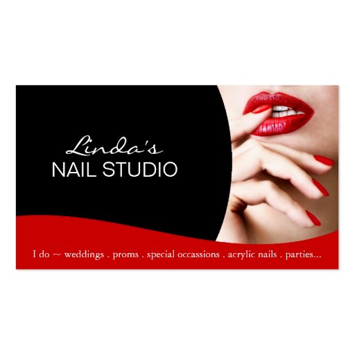 Nail Technician ~ Business Card Template (front side)