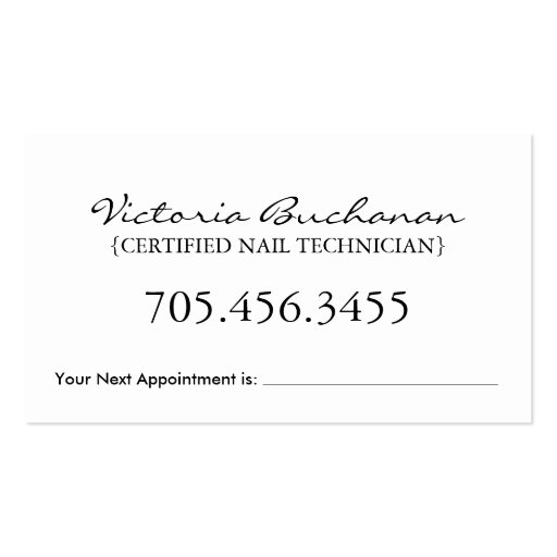 Nail Technician ~ Business Card Template (back side)