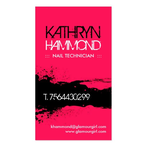Nail Technician Business Cards