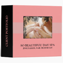 Nail Technician or Nail Salon Client Portfolio 3 Ring Binders