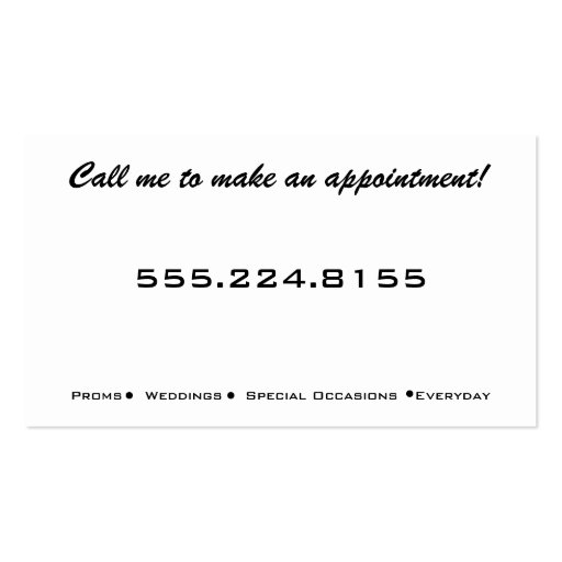 Nail Technician Pink Polish Business Cards (back side)