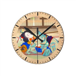 Nakazawa Hiromitsu Inn at Gion japan japanese lady Round Clocks