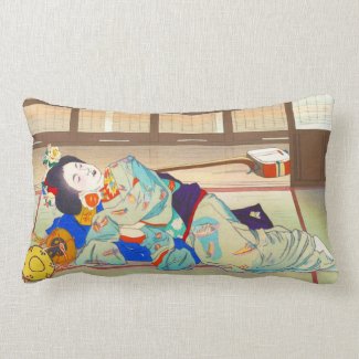 Nakazawa Hiromitsu Inn at Gion japan japanese lady Throw Pillow