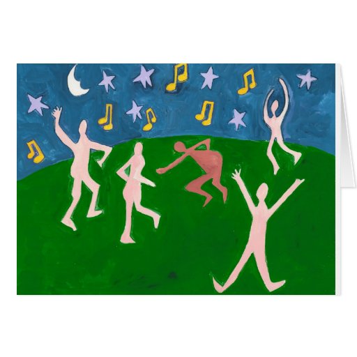 naked dancing under the stars card