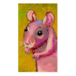Naked hairless rat cute fun pink pet painting art business cards