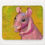 Naked hairless rat cute fun pink pet painting art mouse pad