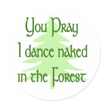 Naked Pagan Round Stickers