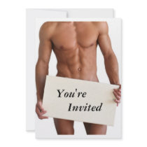Naked Sign, You're Invited invitations by LoveMale Naked Sign, You're Invited invitations