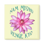 Nam Myoho Renge Kyo with Lotus Flower Design Refrigerator Magnet