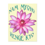 Nam Myoho Renge Kyo with Lotus Flower Design postcards