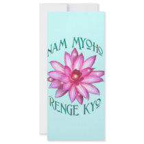 Nam Myoho Renge Kyo with Lotus Flower Design Customized Rack Card