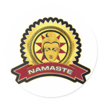 Namaste Buddha Logo stickers by BuddhaGifts Namaste Buddha Logo stickers