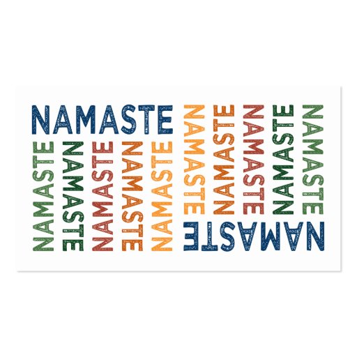 Namaste Cute Colorful Business Card (front side)