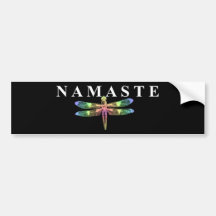 Namaste Dragonfly Bumper Sticker