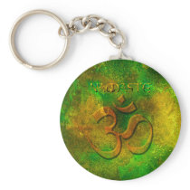 Namaste Green Gold Key Chain
