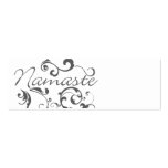 Namaste in dark gray swirls business card template
