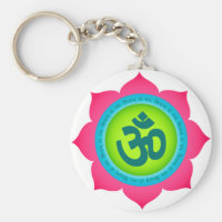 Namaste Lotus Flower Om Yoga Keychains