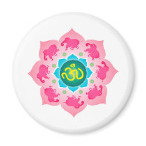 Namaste Lotus Flower Om Yoga Refrigerator Magnet