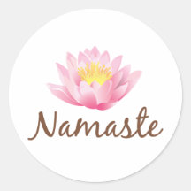Namaste Lotus Flower Yoga Round Sticker