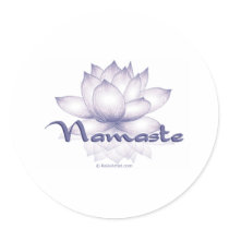 Namaste Lotus Lavender stickers by ReikiArtist Namaste Lotus Lavender stickers