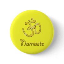 Namaste Om yellow button solar plexus chakra