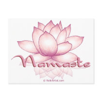 Namaste Pink Lotus Postcards