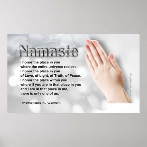 Namaste Poem (Honoring Global Oneness Day) Poster Zazzle