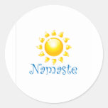 namaste round sticker