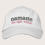 Namaste the light within embroidered hats