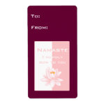 Namaste with lotus flower custom shipping label