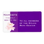 Namaste with lotus flower shipping label