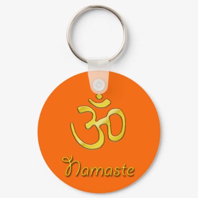 Namaste with om symbol keychains by PixDezines