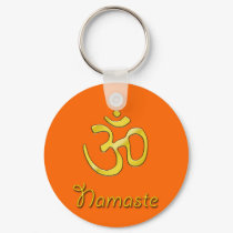 Namaste with om symbol keychains