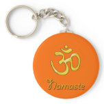 Namaste with om symbol keychains