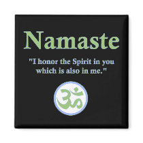 Namaste - with quote and Om symbol Fridge Magnet