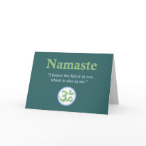 Namaste - with quote and Om symbol Greeting Card