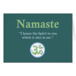 Namaste - with quote and Om symbol Greeting Card