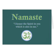 Namaste - with quote and Om symbol Greeting Card